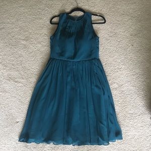 Azazie Peacock short bridesmaids dress